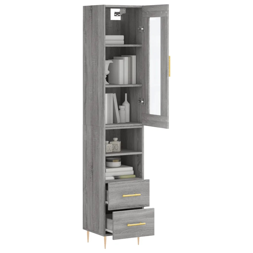Credenza Grigio Sonoma 34,5x34x180 cm in Legno Multistratocod mxl 106772