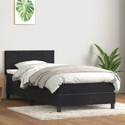 Giroletto a Molle con Materasso Nero 90x210 cm in Velluto