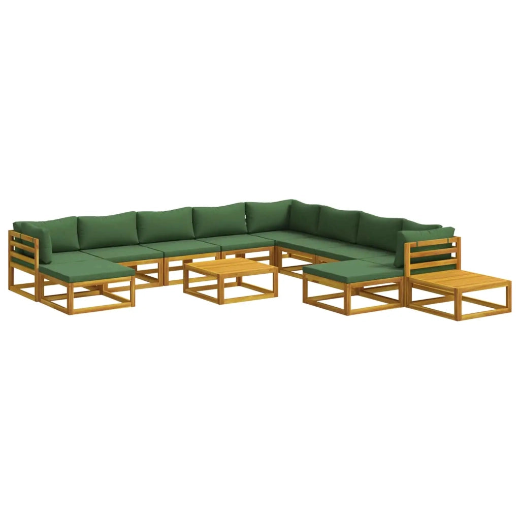 Set di divani 12 pz Naturale Legno di Acacia Massello 3417264