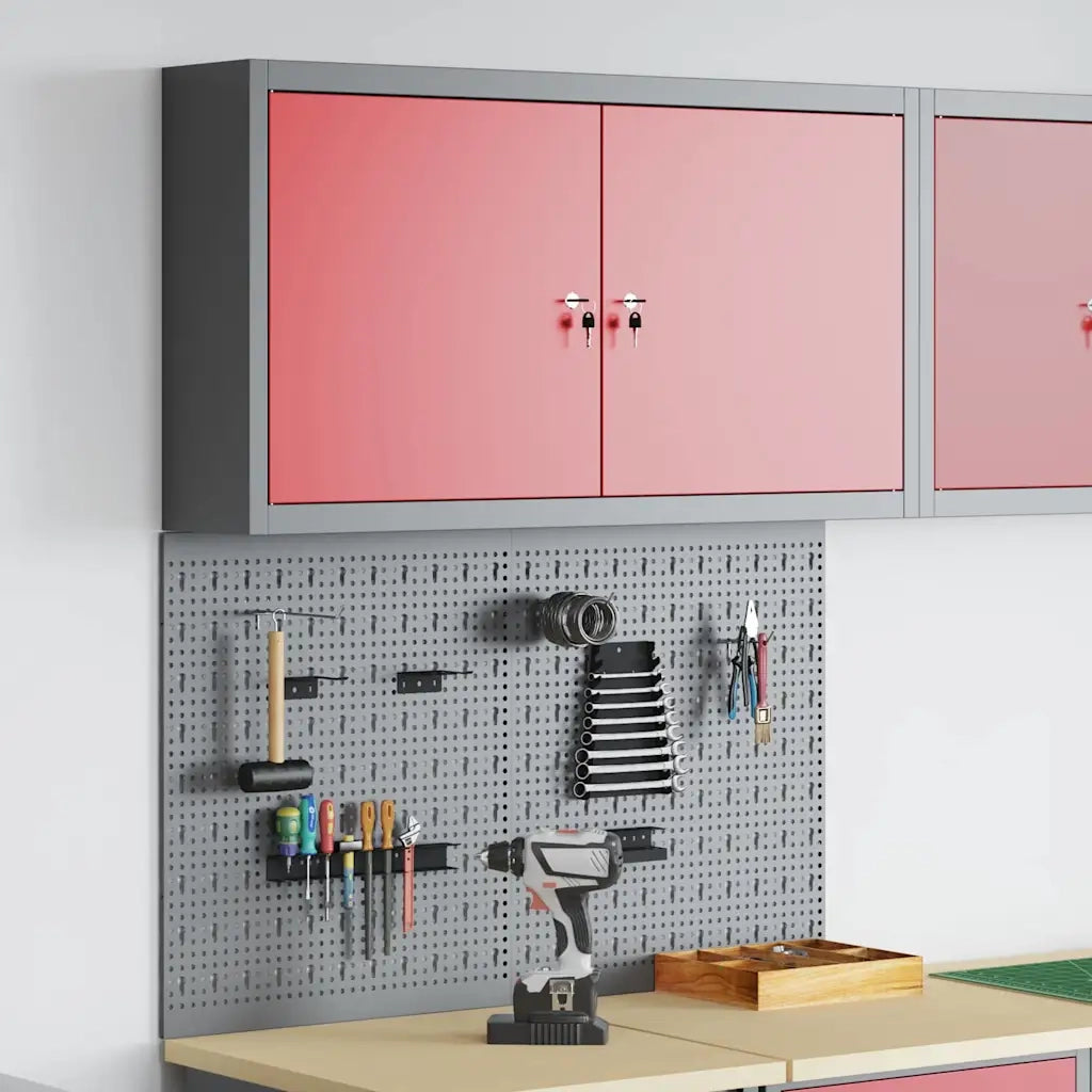 Set di armadi per attrezzi con lo scaffale 3 pcs Rosso 3321399