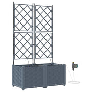 2 pz Fioriere | Cassetta per fiori | Vaso da giardino Grigio Chiaro 80 x 40 x 142 cm Plastica