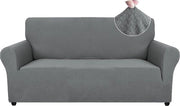 Sedile Estensibile 2 Posti, Bancopiede Elastico per Salotto, 1 Pezzo Bancopiede Universale Reclinabile con Supporto Braccio Flessibile e Gomma Antiscivolo, Bancopiede Resistente ai Marcature in Pelle per Bancopiede, Grigio Chiaro