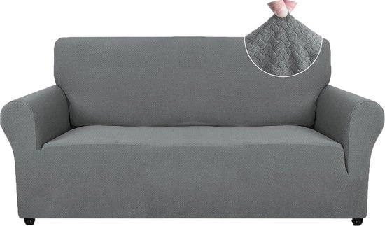 Sedile Estensibile 2 Posti, Bancopiede Elastico per Salotto, 1 Pezzo Bancopiede Universale Reclinabile con Supporto Braccio Flessibile e Gomma Antiscivolo, Bancopiede Resistente ai Marcature in Pelle per Bancopiede, Grigio Chiaro