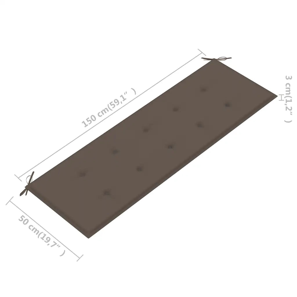 Panchina da Giardino 3 Posti e Cuscino 150cm Massello Eucalipto 3061004