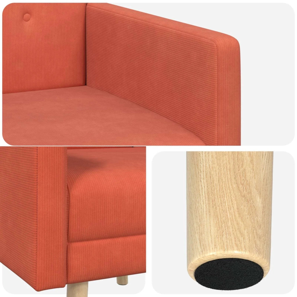 Sedia d'accento Rosso Arancio Tessuto in velluto a coste 42044816
