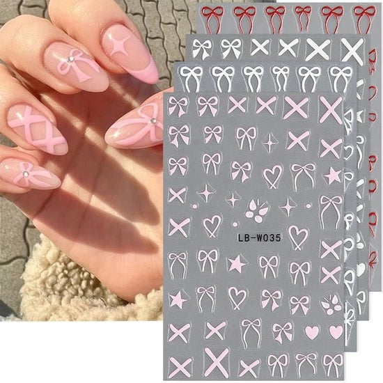 Set di Stickers per Unghie a forma di Farfalla - Disegno a Farfalla Rosa - Accessori per Nail Art - Stickers Decorativi - Facili da Applicare