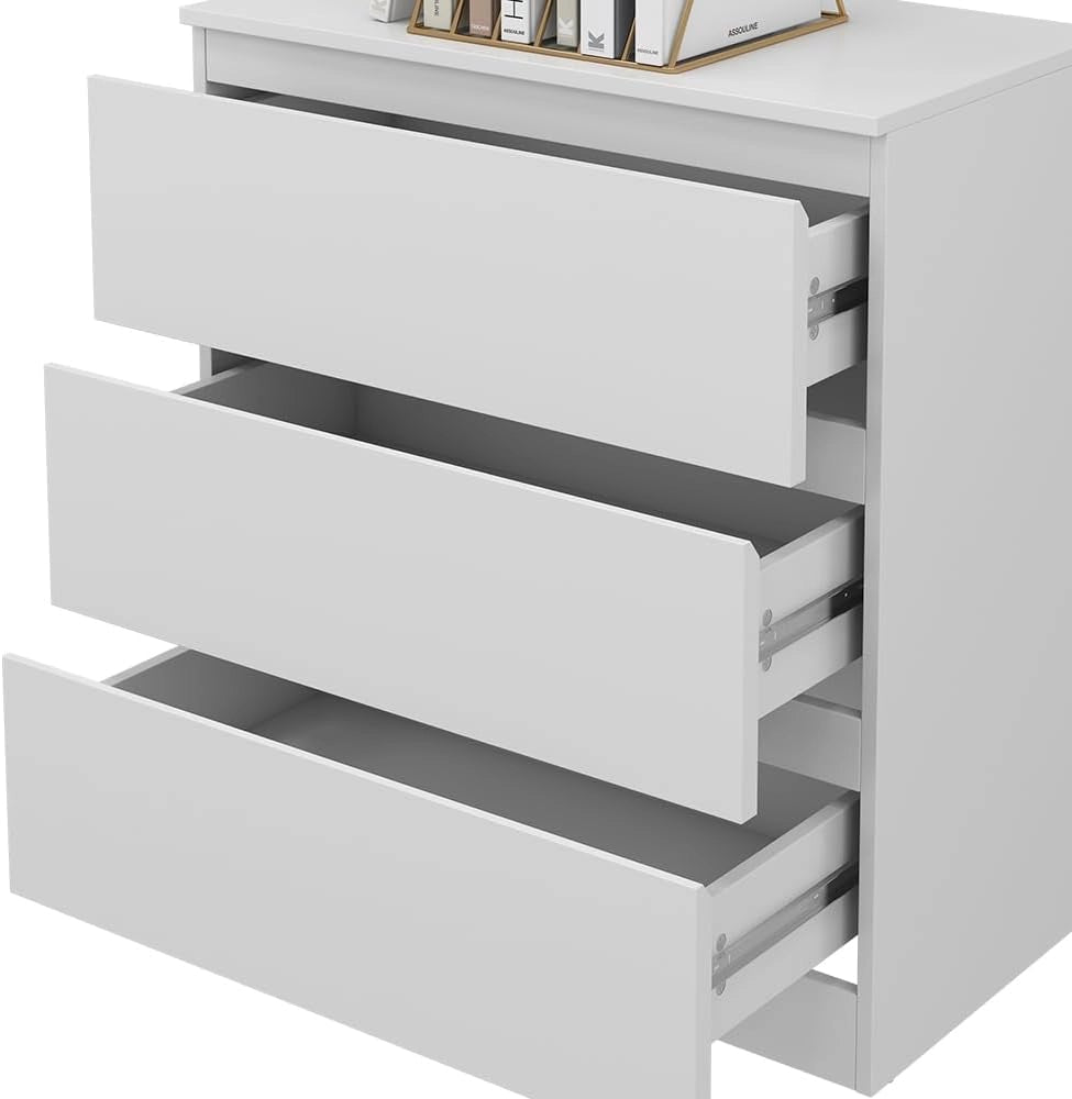 Cassettiera Calisto, Bianco, 39 x 78.5 cm, per riporre abiti e oggetti di uso quotidiano