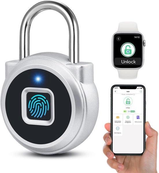 Slot di sicurezza per dita, connesso via Bluetooth, esterno, resistente all'umidità, ricaricabile via USB, slot intelligente, per cancelli, porte, scuderie, palestre, armadietti scolastici