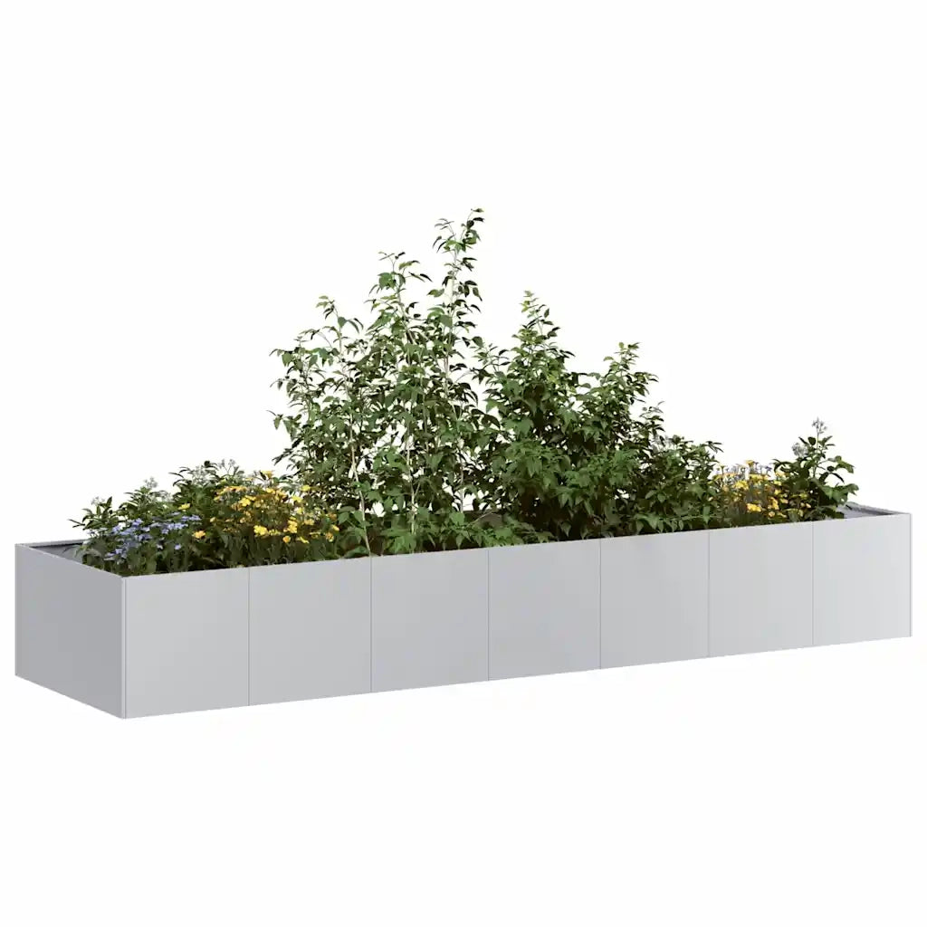 Fioriera-Vaso-Contenitore per Piante 280x80x40 cm in Acciaio Zincato