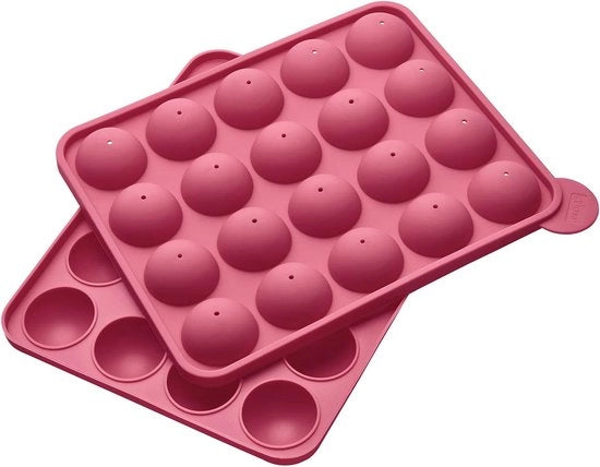 Muffiniera per Cupcake in Silicone - 20 pezzi - 8 x 24 x 4,5 cm - Rosa