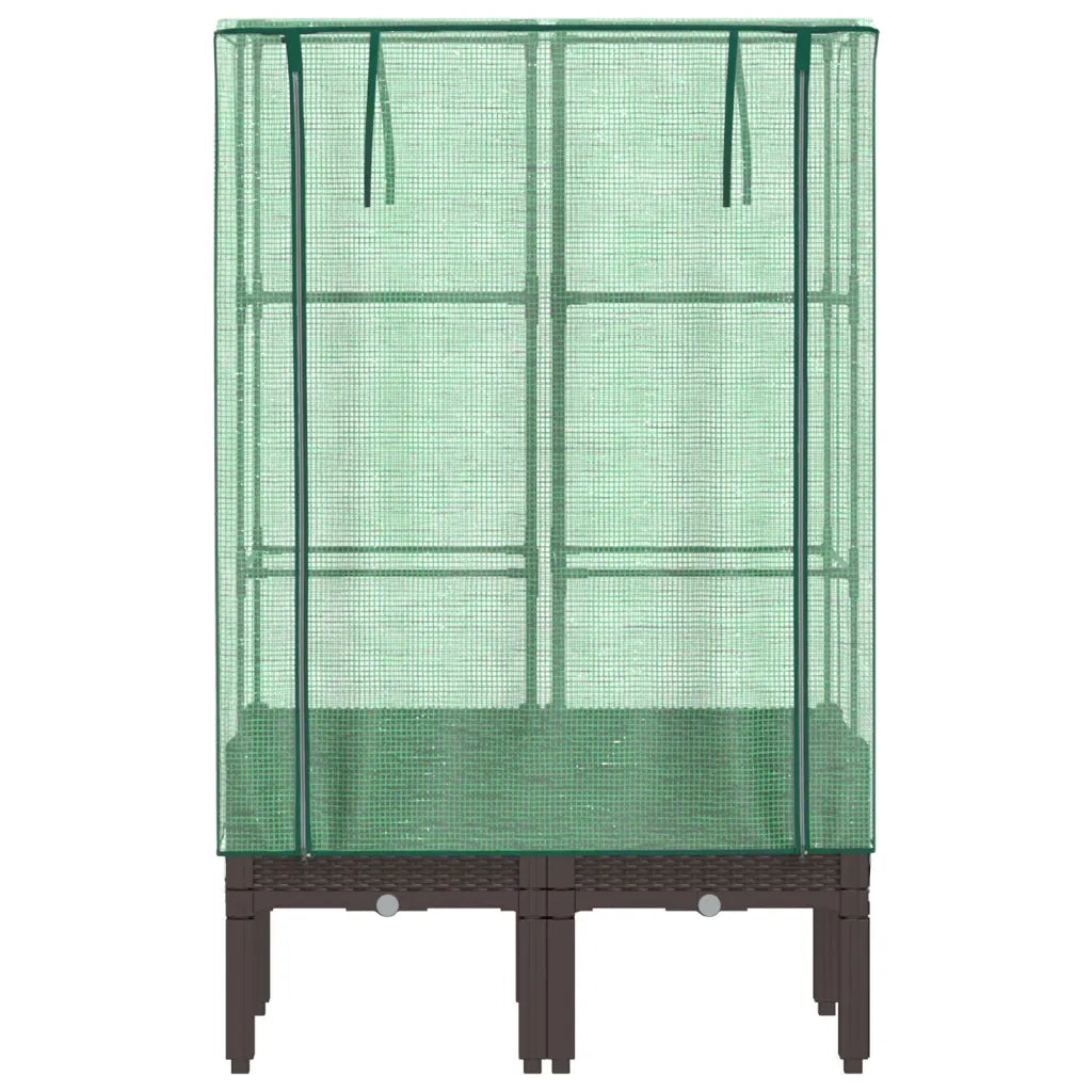Letto Rialzato con Copertura Serra Effetto Rattan 80x40x140 cm 4015805