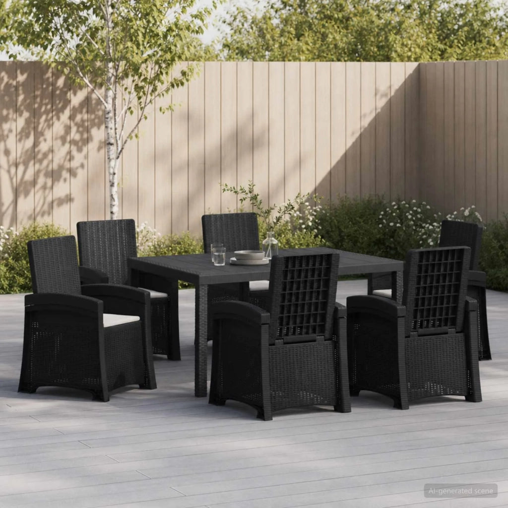 Set da Pranzo per Giardino 7 pz Antracite e Grigio chiaro PP 3430138