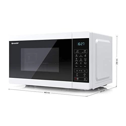 Sharp YC-MG02E-W forno a microonde Blu, Bianco Superficie piana 20 L 800 W