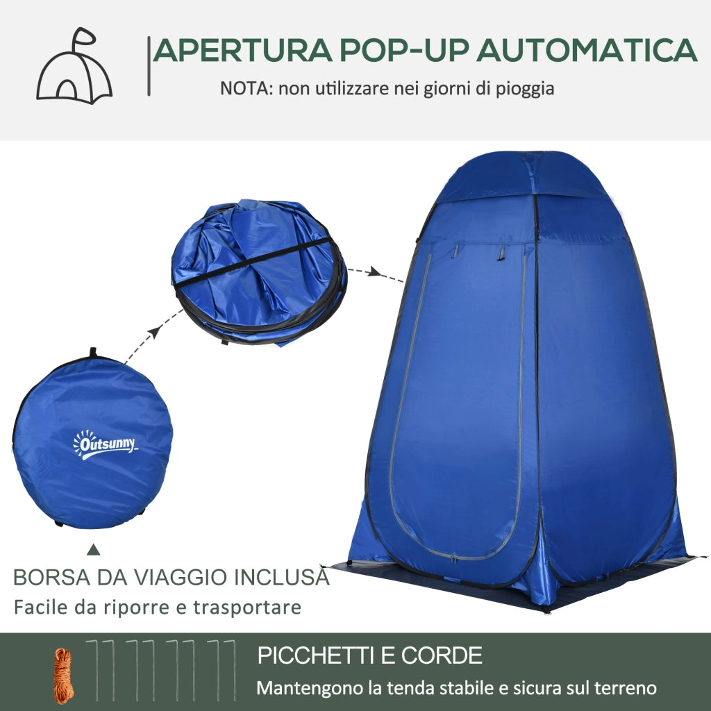 Tenda Doccia Portatile con Borsa ¨C zephmum ¨C 126x124x189 cm Blu