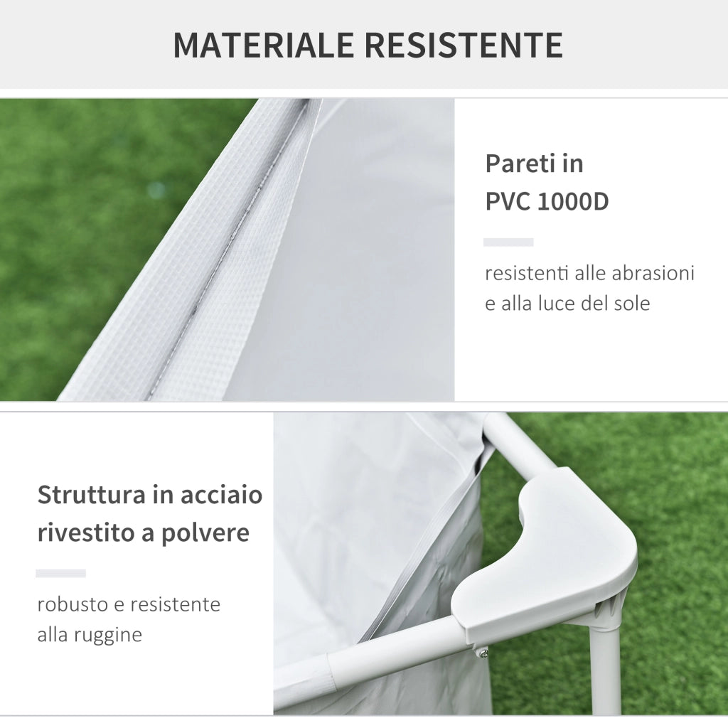 Piscina Fuori Terra Rettangolare Rigida ¨C zephmum ¨C Grigio Acciaio PVC 252x152x65cm