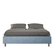 Letto Matrimoniale Large Sommier 170x200 cm con Rete e Contenitore Azelia Azzurro