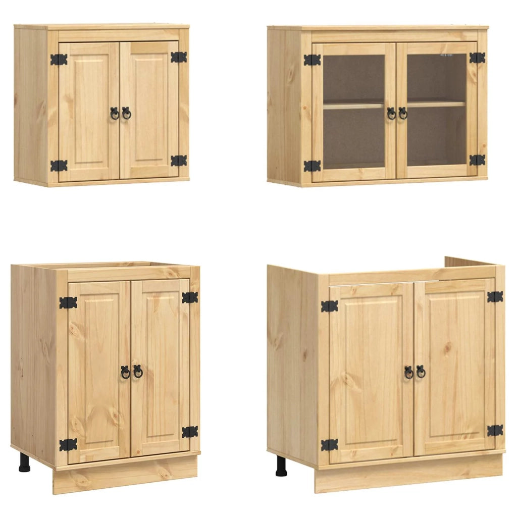 Armadietto con porta SKI 4 pcs Marrone Miele Pino massello