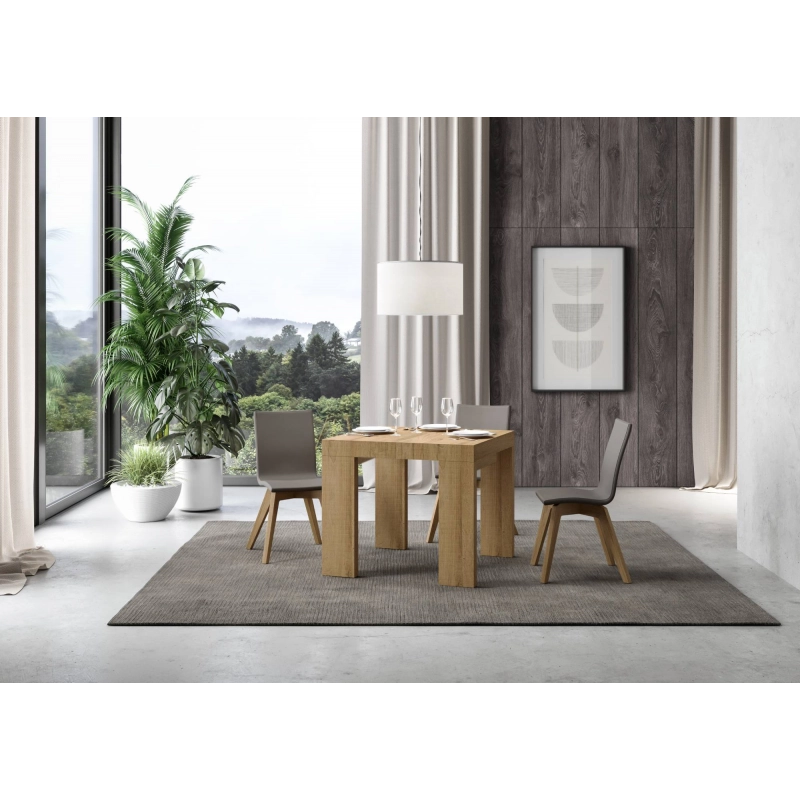 Tavolo allungabile 90x90/246 cm Roxell Premium - Quercia Natura