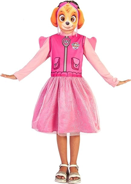 COSTUME DI CARNEVALE PAW PATROL SKYE TAGLIA 5 - 7 ANNI ACCESSORI INCLUSI