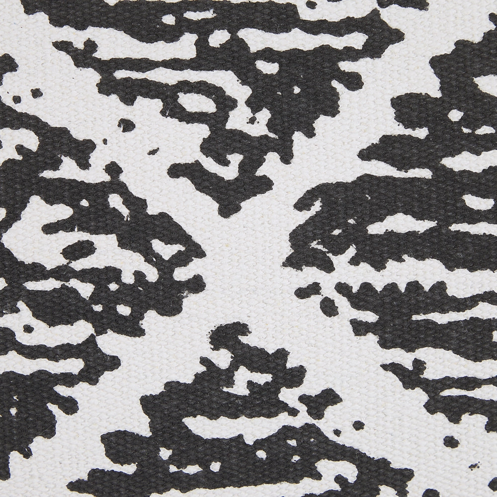 Set di 2 cuscini decorativi in cotone bianco e nero 45 x 45 cm federe rimovibili con imbottitura in poliestere