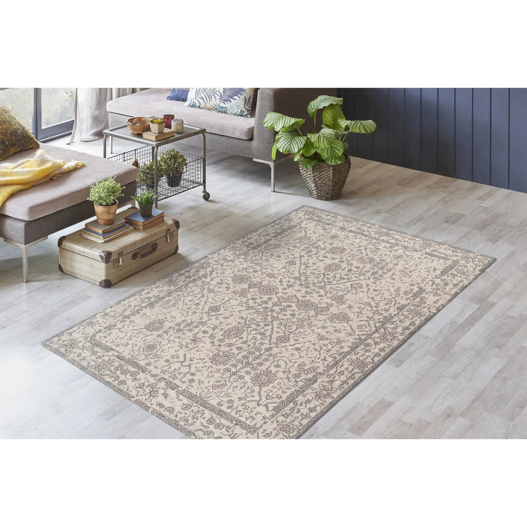 Tappeto Vintage Perry 100 in Cotone Crema 160x230