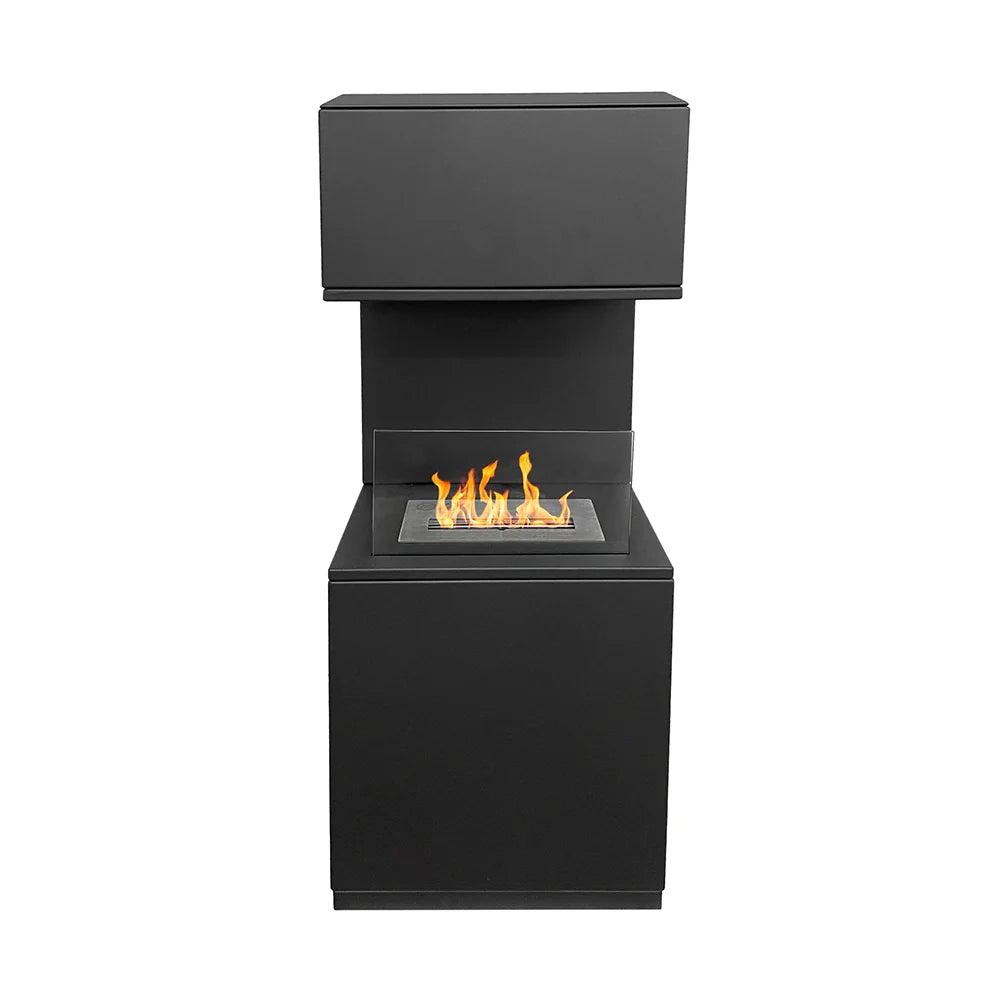 Camino a bioetanolo biocamino da terra Oslo in acciao nero L38xP38xH100