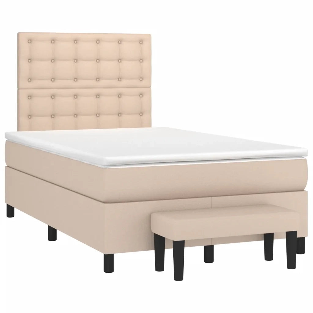 Giroletto a Molle con Materasso Cappuccino 120x190cm Similpelle 3270456