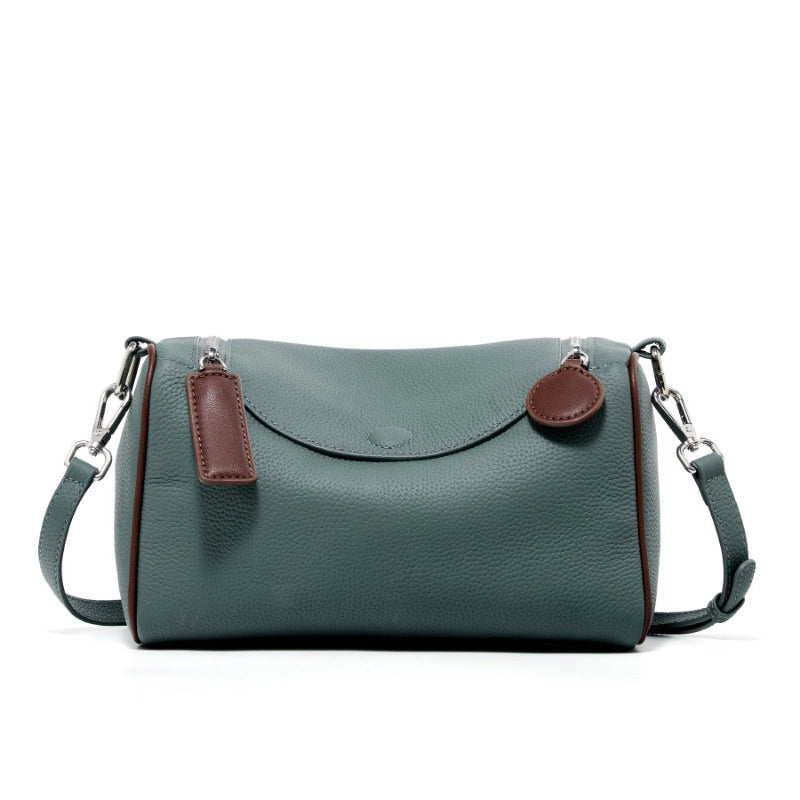 Borsa a tracolla da donna in vera pelle, colore verde.