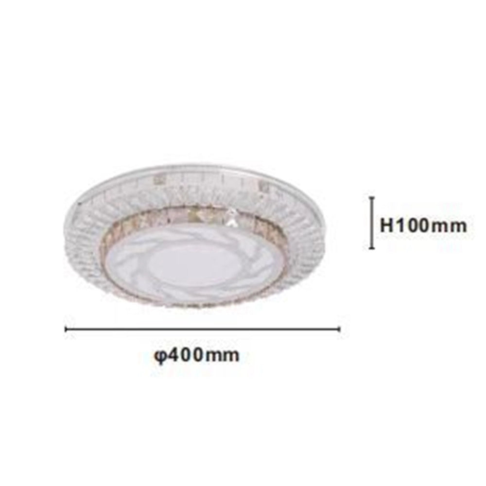 Trade Shop - Plafoniera Soffitto 45w ø40cm Led Design A Strati Cristalli Vortice Luce Fredda 04067 -