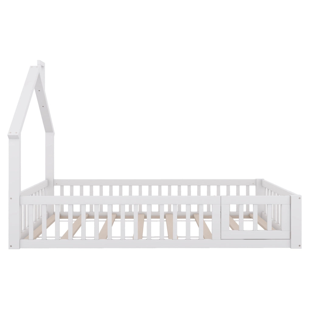 Letto per bambini 90x200 cm con design a casetta e sponde di sicurezza