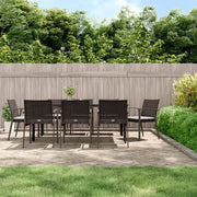 Set Pranzo da Giardino 9 pz con Cuscini in Polyrattan e Acciaiocod mxl 76621