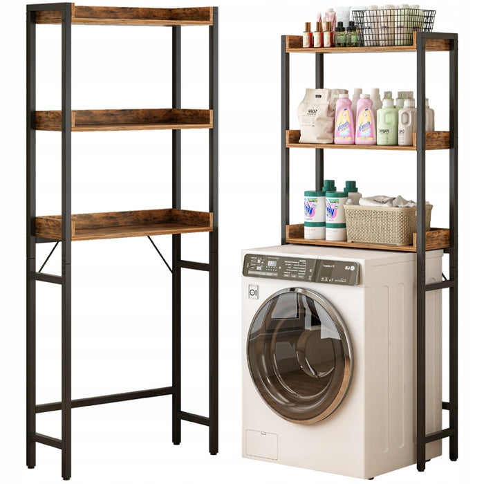 Scaffale bagno sopra WC lavatrice loft industriale ripiani 165 cm