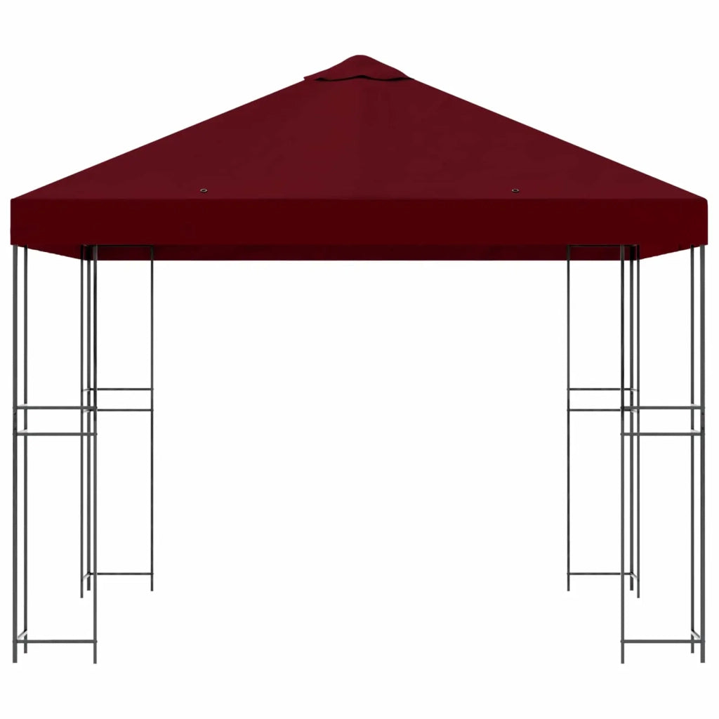 Gazebo 3 x 3 m Borgogna Poliestere e Acciaio 190 900335