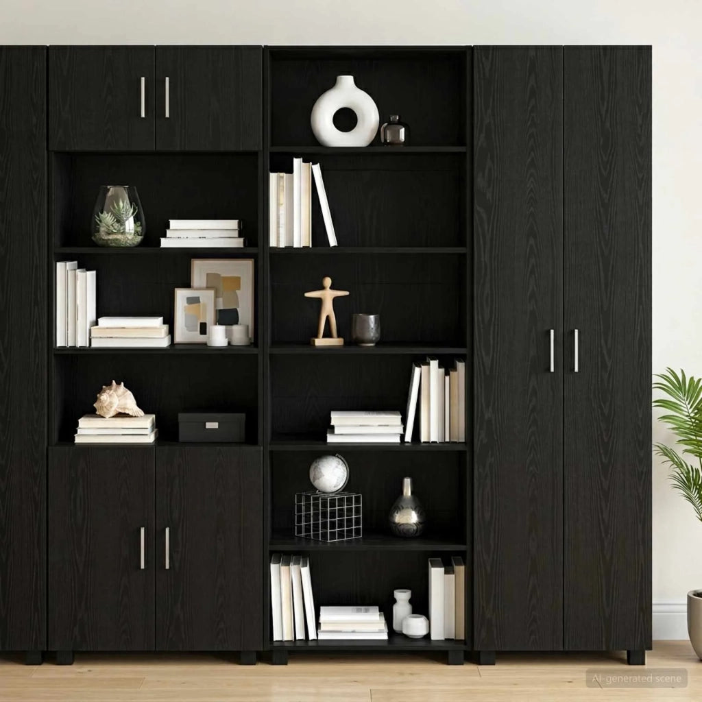 Credenza Rovere Nero 70 x 41 x 185 cm Legno ingegnerizzato 3443786