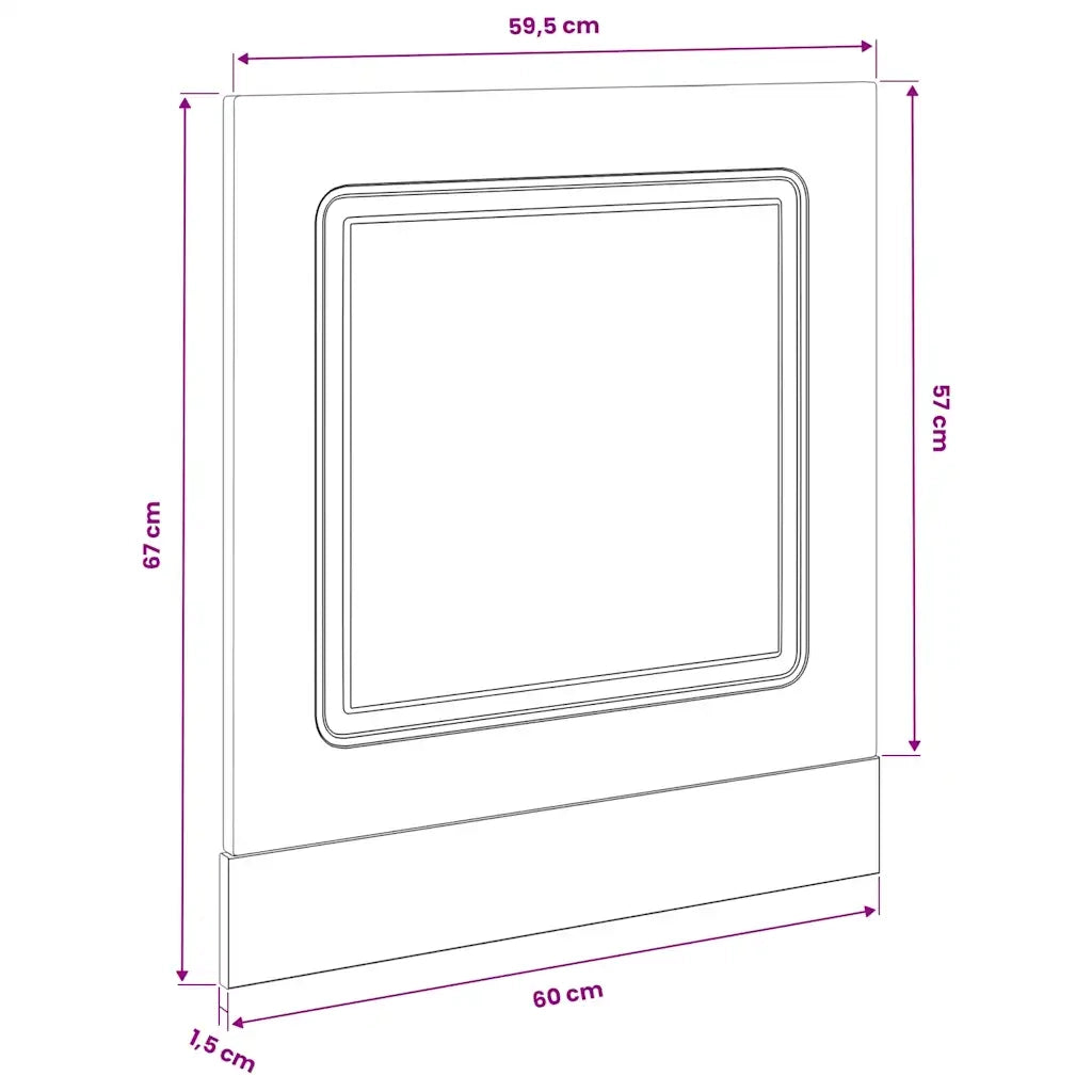 Pannello Lavastoviglie Kalmar Rovere Artigianale 60x1,5x67 cm
