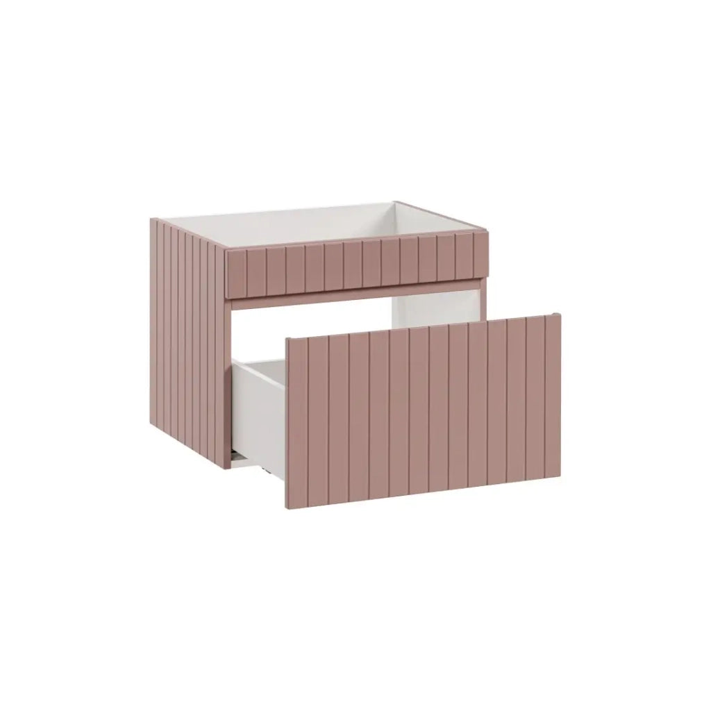 Mobile sottolavabo ICON 60 cm – 1 cassetto – Finitura rosa cipria – Sospeso – Stile moderno