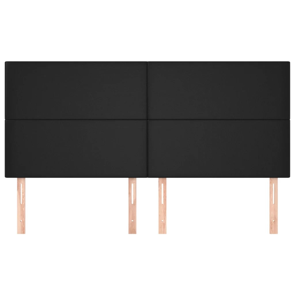 Testiera Nera 180x5x118/128 cm in Similpelle 3116154