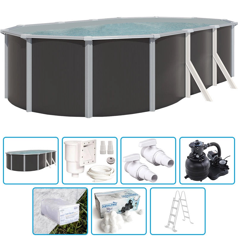 Piscina Fuori Terra Steeldesign - 6,10 X 3,65 X H.1,32 M - Kit Base