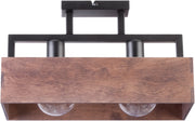 Plafoniera loft legno scuro/nero Dakota 2xE27 Sigma