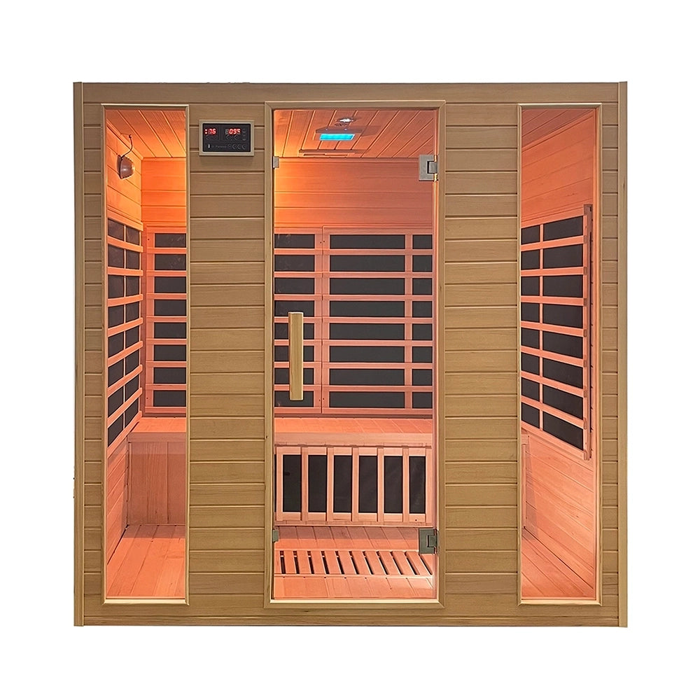 Sauna ad infrarossi 148x188 cm H188 in legno Hemlock con radio integrata | Oulu