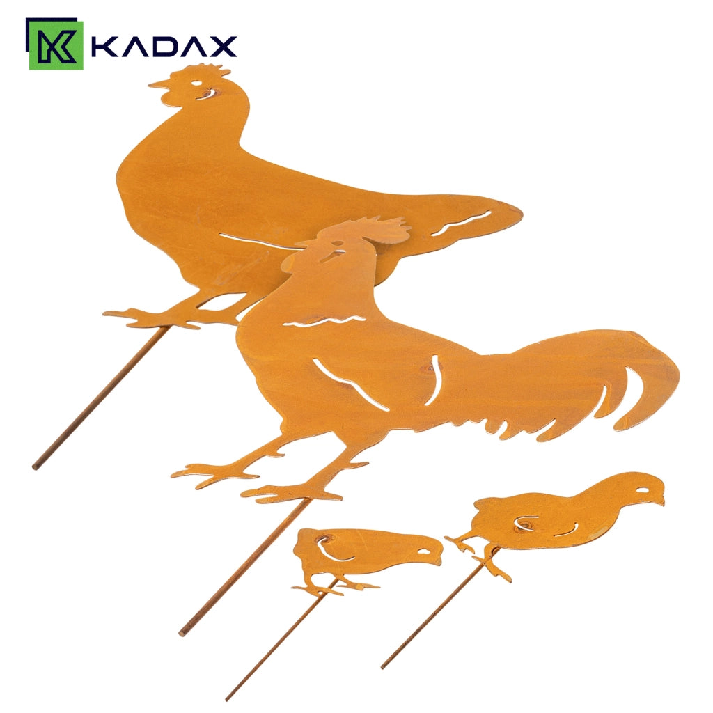 KADAX Ozdoba cortenowa Kury P25721 pakiet 6szt K17