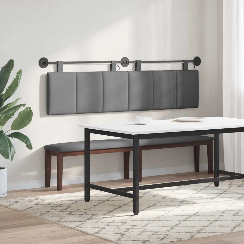 Testiera | Testata sospesa Con luce LED Grigio Scuro Tessuto