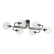 Lampada a sospensione Brendi con struttura in acciaio nero e diffusori in vetro
