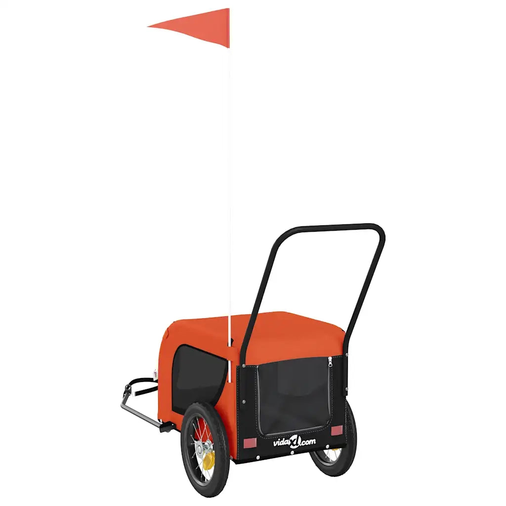 Rimorchio da Bici per Animali Arancione e Nero Oxford e Ferro CFW7253156