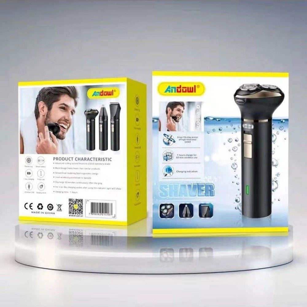 Trade Shop - Rasoio 3in1 Clipper Rifinitore Peli Naso Barba Q-l8007 Batteria Ricaricabile Usb -