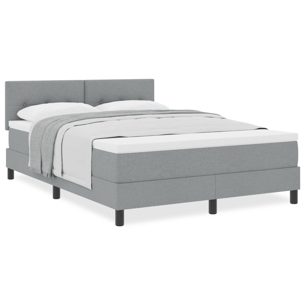Letto con Box Spring e Materasso Grigio Chiaro 140x200 cm Tessuto