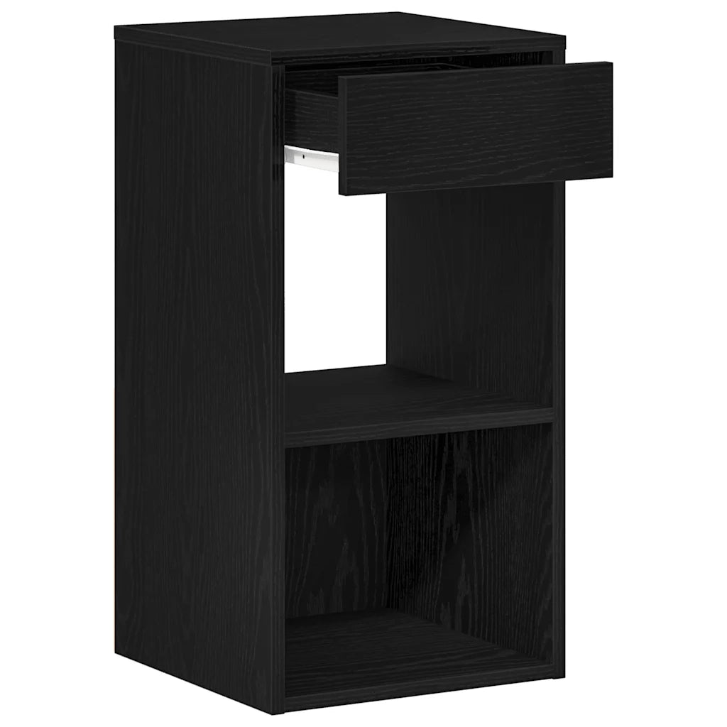 Comodini con Cassetto 2 pz-Set di 2 Tavolino da notte Rovere Neri 35x34x66,5 cm