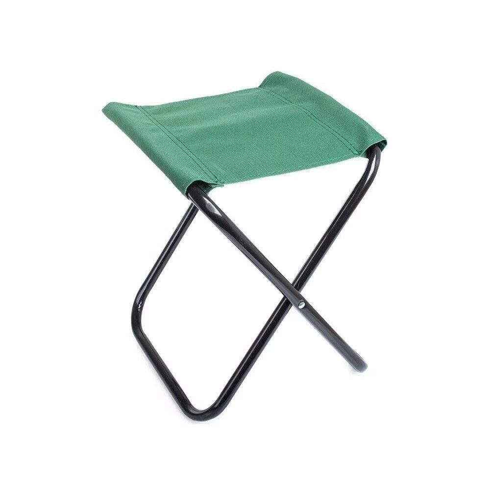 Trade Shop - Set 6pz Sgabello Camping Pesca Mini Sedia Spiaggia Pieghevole In Metallo Tessuto 020227 -