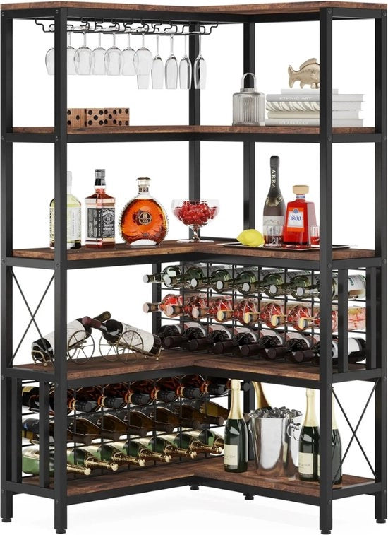 Wijnkast a Vino - Standalone - Cassetto per Vino - Wijnrekken - Cassetto per Bevande - Stabile e Industriale - 78x78x157 Cm - Metallo