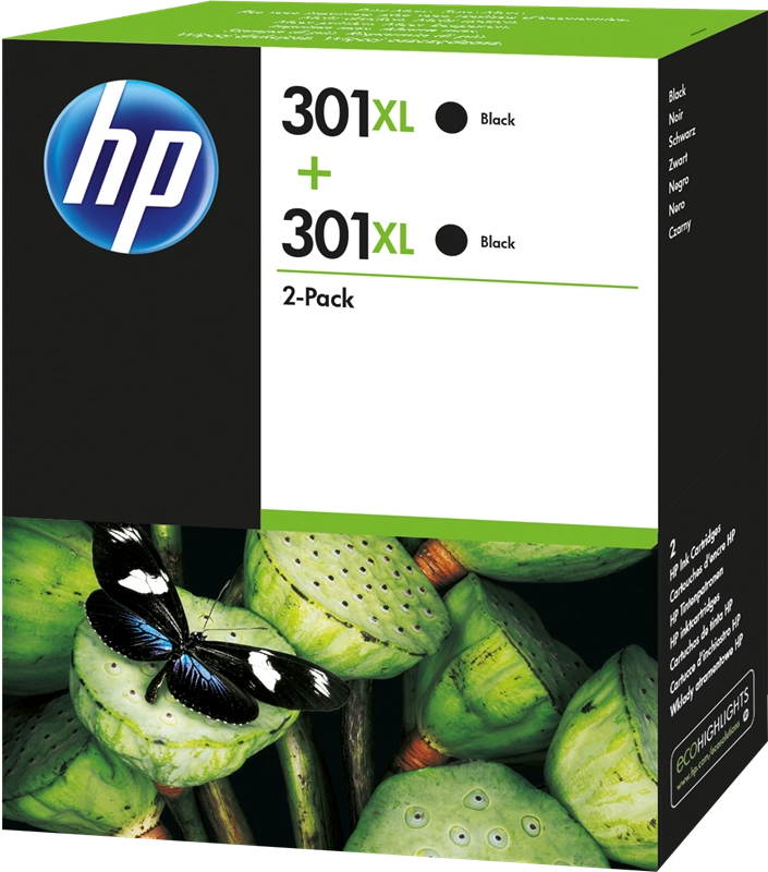 ORIGINAL HP Value Pack nero D8J45AE MCVP 301 XL ~860 Seiten